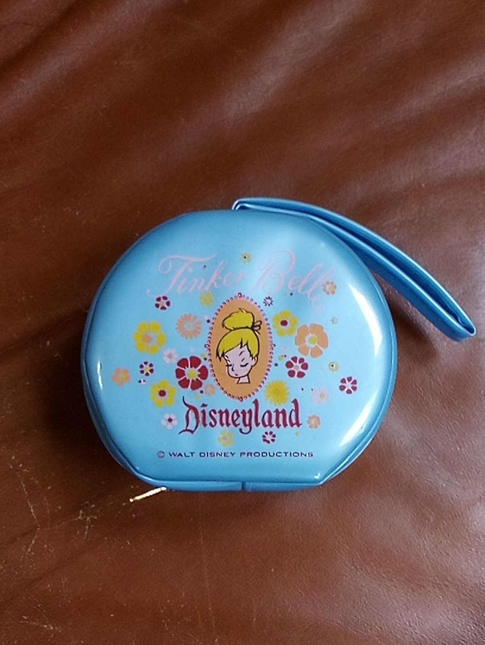 Rare Tinker Bell Blue Floral Coin Purse By Walt Disney Production